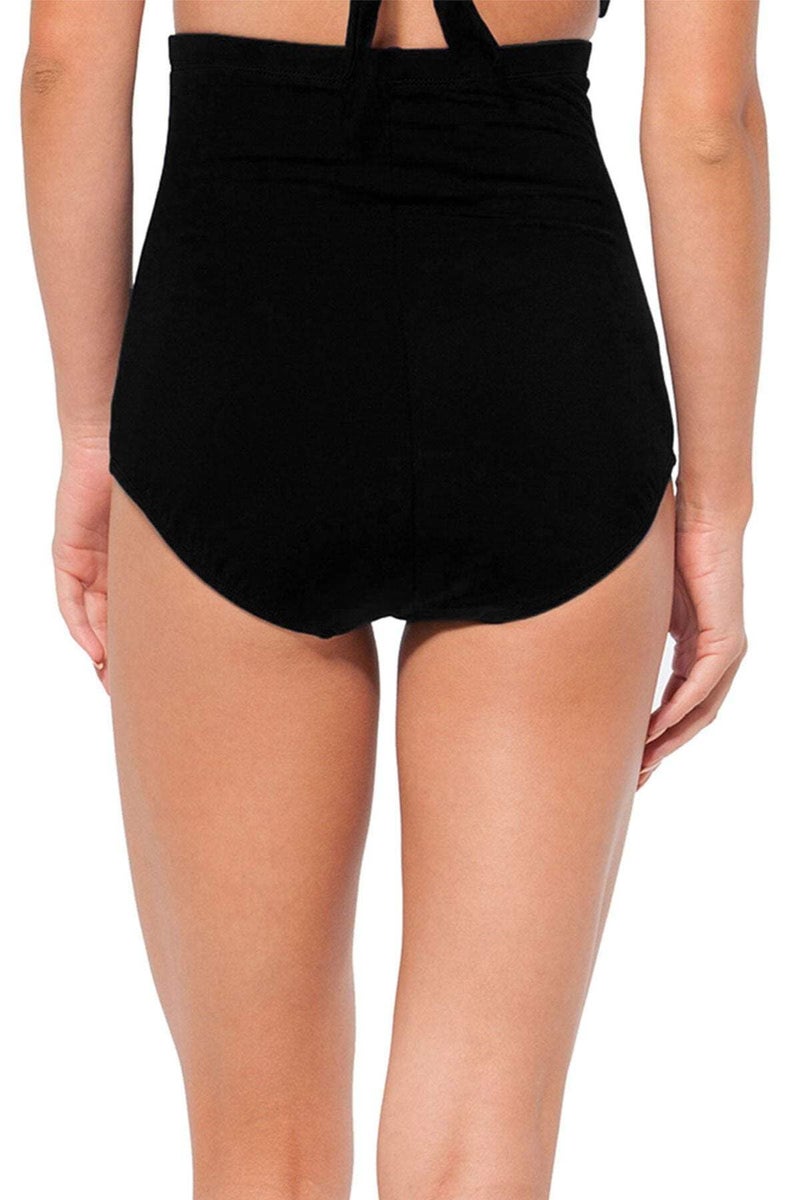 Anne Cole Women's Color Blast Solids Super High Waist Shape Control Bikini Bottom, Black, Large - Image 2